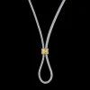 Amani Grey Leather Cord With Diamond Slider Necklace