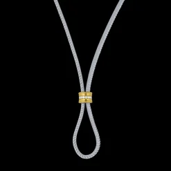 Amani Grey Leather Cord With Diamond Slider Necklace