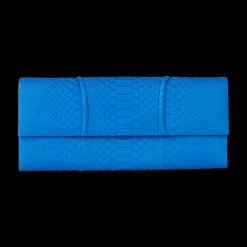 Amore Python Clutch Blue