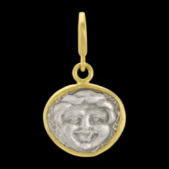 Ancient Silver Medusa Coin Pendant