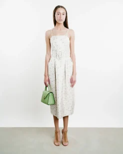 Artichoke Belted Jacquard Dress