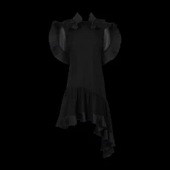 Asymmetric Pleated Georgette Dress