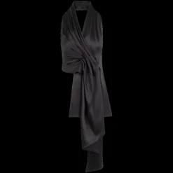 Barbara Satin Asymmetric Halterneck Top