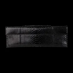Black Gloss Python Tuxedo Clutch
