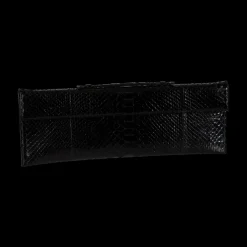 Black Gloss Python Tuxedo Clutch