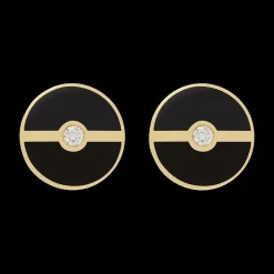 Black Large Discs Earrings
