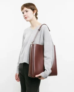 Burgundy Toasted Folded Tote Bag