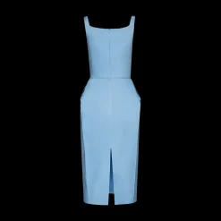 Buttoned Hip Pad Dress