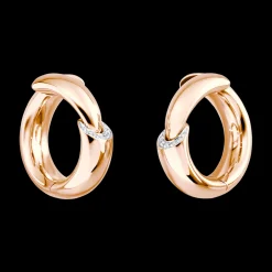 Calla Rose Gold And Diamond Midi Earrings