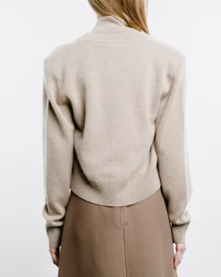 Cashmere Shoulder Pad Cardigan