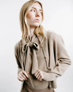 Cashmere Shoulder Pad Cardigan