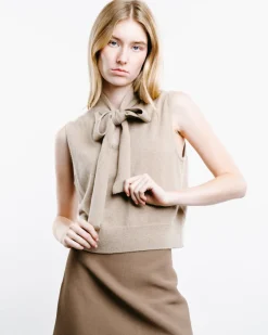 Cashmere Tie Sleeveless Tank