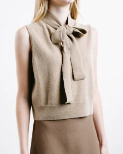 Cashmere Tie Sleeveless Tank
