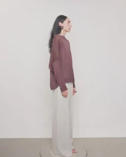 Chunky Boat Neck Linen Sweater