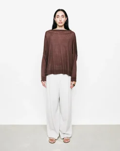 Chunky Boat Neck Linen Sweater
