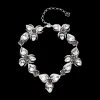 Crystal Flower Stud Necklace