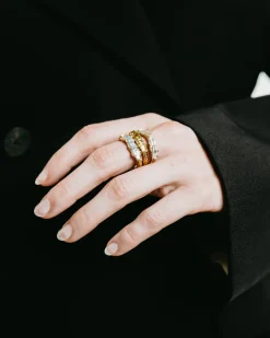 Crystal Quartz Wave Stackable Ring