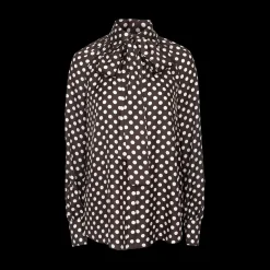 Dots Long-Sleeve Bow-Tie Shirt