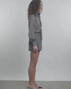 Dots Long-Sleeve Bow-Tie Shirt