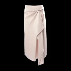 Draped Satin Midi Skirt