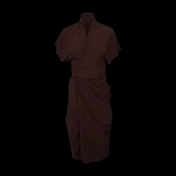 Draped Wrap Midi Dress