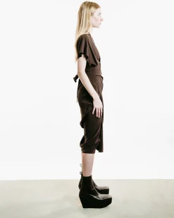 Draped Wrap Midi Dress