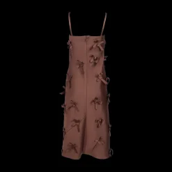 Embroidered Bows Midi Dress