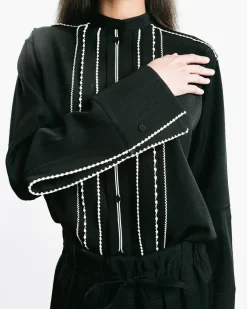 Embroidered Striped Shirt
