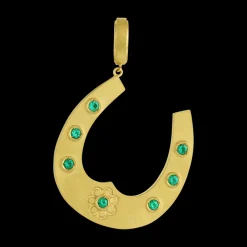Emerald Horseshoe Pendant