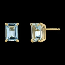 Emerald-Cut Aquamarine Earrings