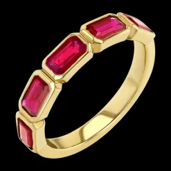 Emerald-Cut Ruby Bezel Ring
