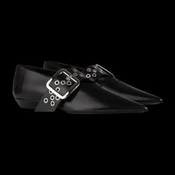 Eyelet-Embellished Mary Jane Ballet Flats
