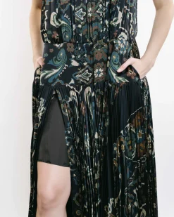 Floral Gathered & Pleated Dress
