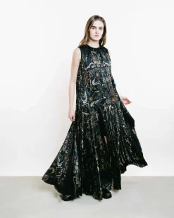 Floral Gathered & Pleated Dress