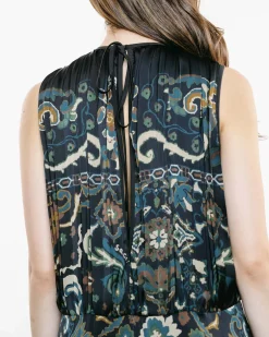 Floral Gathered & Pleated Dress