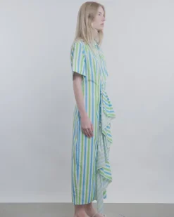 Gathered Ruffle Shirtdress