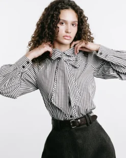 Gingham Bow-Tie Shirt