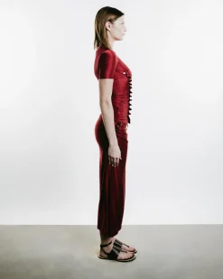 Haut Short-Sleeve Snap Ruched Top