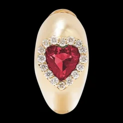 Heart Garnet Huggie (Single)