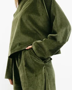 High-Waisted Corduroy Pants