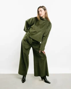 High-Waisted Corduroy Pants