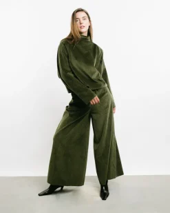 High-Waisted Corduroy Pants