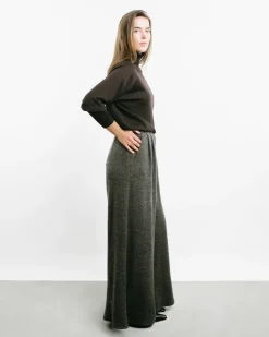 High-Waisted Herringbone Pants