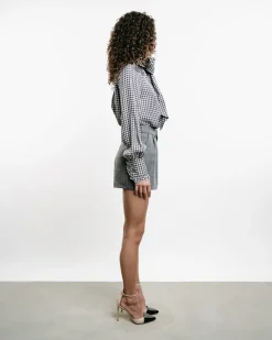 Houndstooth Bow-Tie Shirt