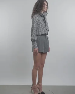Houndstooth Bow-Tie Shirt