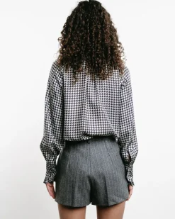 Houndstooth Bow-Tie Shirt