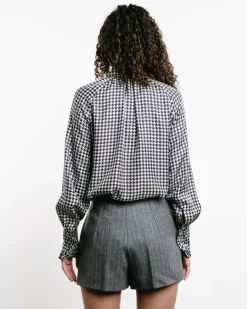 Houndstooth Bow-Tie Shirt