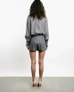 Houndstooth Bow-Tie Shirt