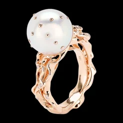 Jellyfish White Pearl Stackable Ring