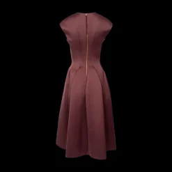 Knee-Length Paneled Satin Dress